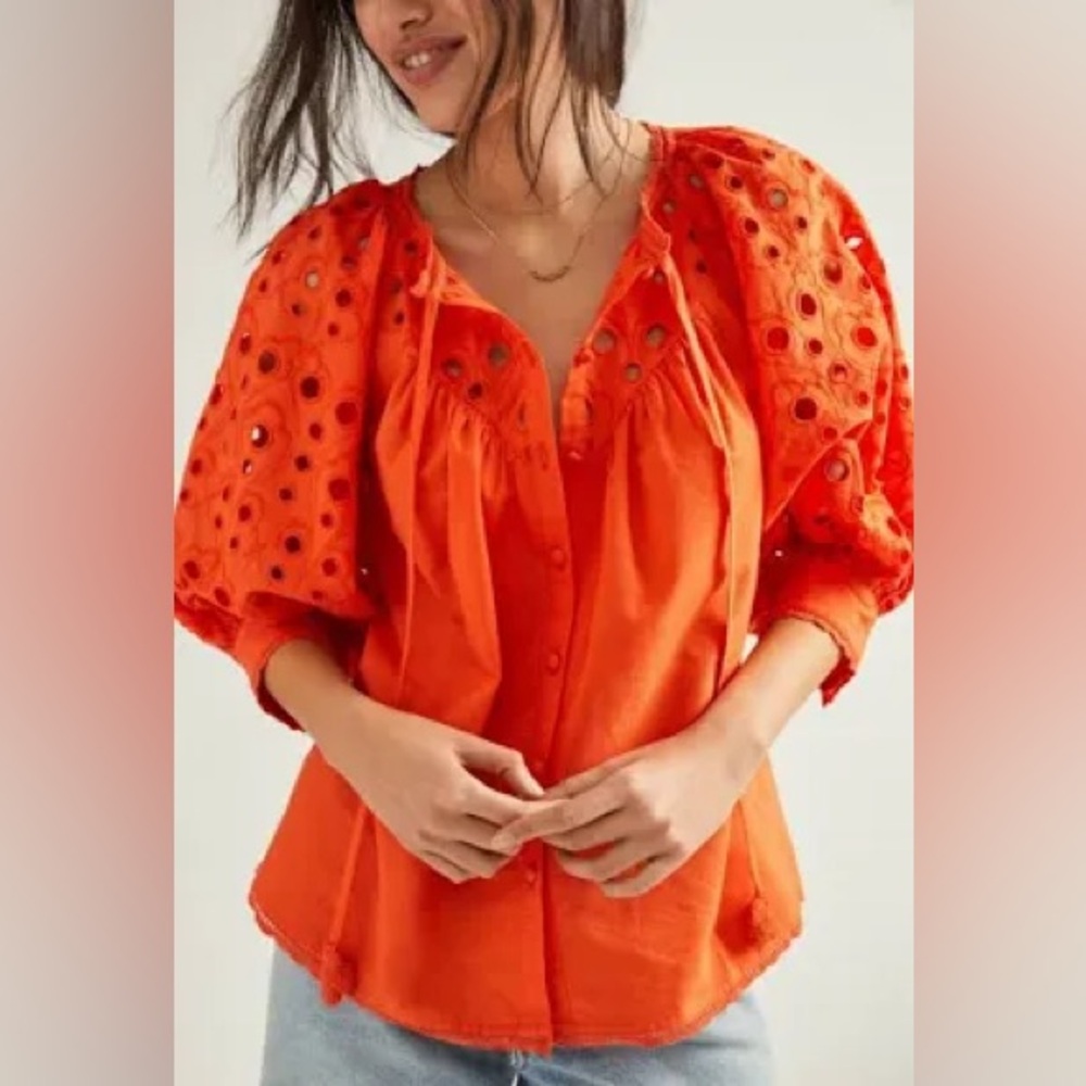 Anthropologie Chantal eyelet blouse